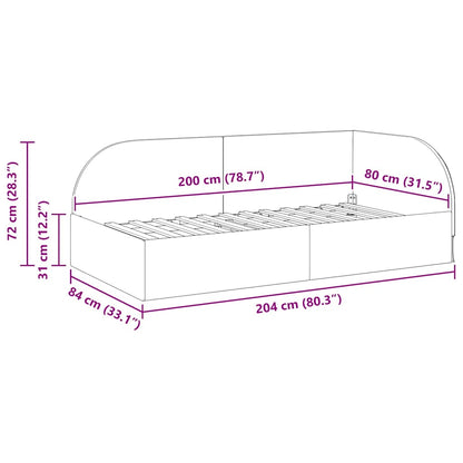 Corner Bed Frame with Headboard Wine red 80 x 200 cm Velvet