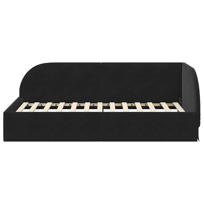 Corner Bed Frame with Headboard Black 80 x 200 cm Velvet