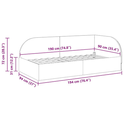 Corner Bed Frame with Headboard Turquoise 90 x 190 cm Velvet