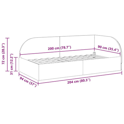 Corner Bed Frame with Headboard Wine red 90 x 200 cm Velvet