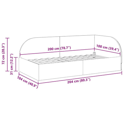Corner Bed Frame with Headboard Pink 100 x 200 cm Velvet