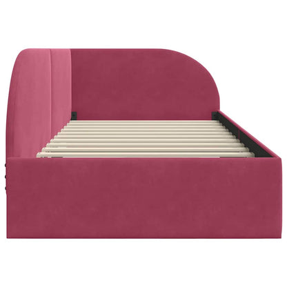 Corner Bed Frame with Headboard Wine red 100 x 200 cm Velvet