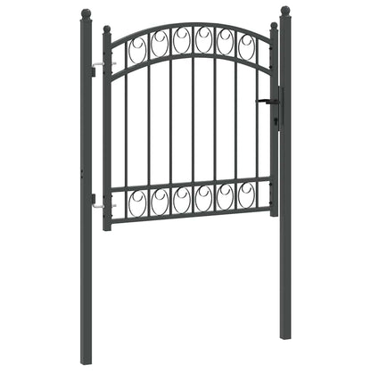 Fence Gate with Lock Grey 100 x 100 cm Powder-coated steel
