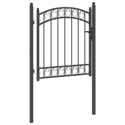 Fence Gate with Lock Grey 125 x 100 cm Powder-coated steel