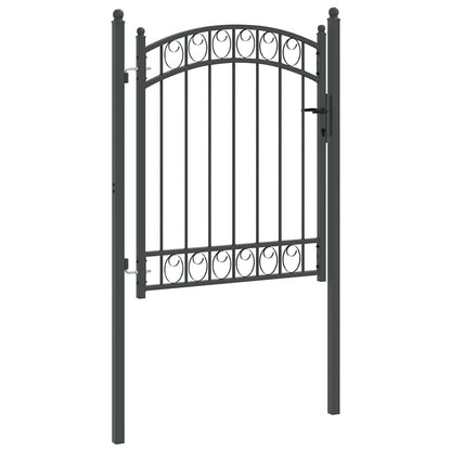 Fence Gate with Lock Grey 150 x 100 cm Powder-coated steel