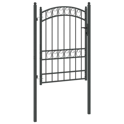 Fence Gate with Lock Grey 170 x 100 cm Powder-coated steel