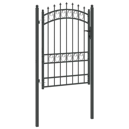 Fence Gate with Spikes Grey 170 x 100 cm Powder-coated steel