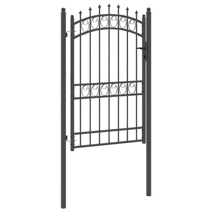 Fence Gate with Spikes Grey 200 x 100 cm Powder-coated steel