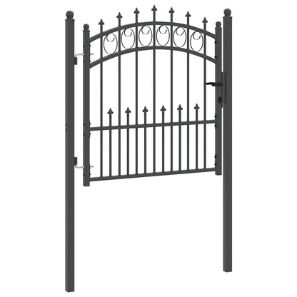 Fence Gate with Spikes Grey 100 x 100 cm Powder-coated steel