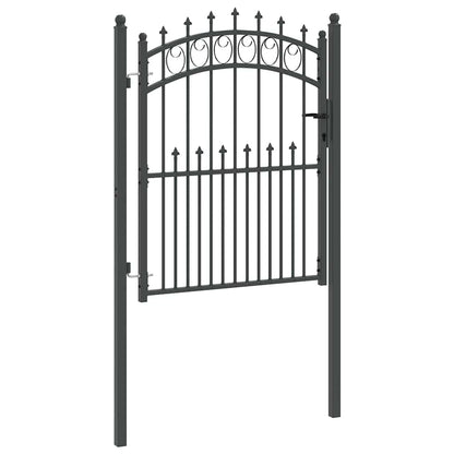 Fence Gate with Spikes Grey 150 x 100 cm Powder-coated steel