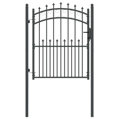 Fence Gate with Spikes Grey 150 x 100 cm Powder-coated steel