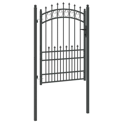 Fence Gate with Spikes Grey 170 x 100 cm Powder-coated steel