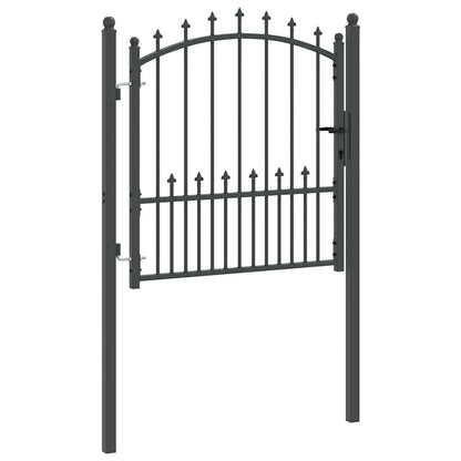 Fence Gate with Spikes Grey 100 x 100 cm Powder-coated steel