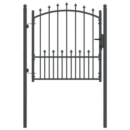 Fence Gate with Spikes Grey 100 x 100 cm Powder-coated steel