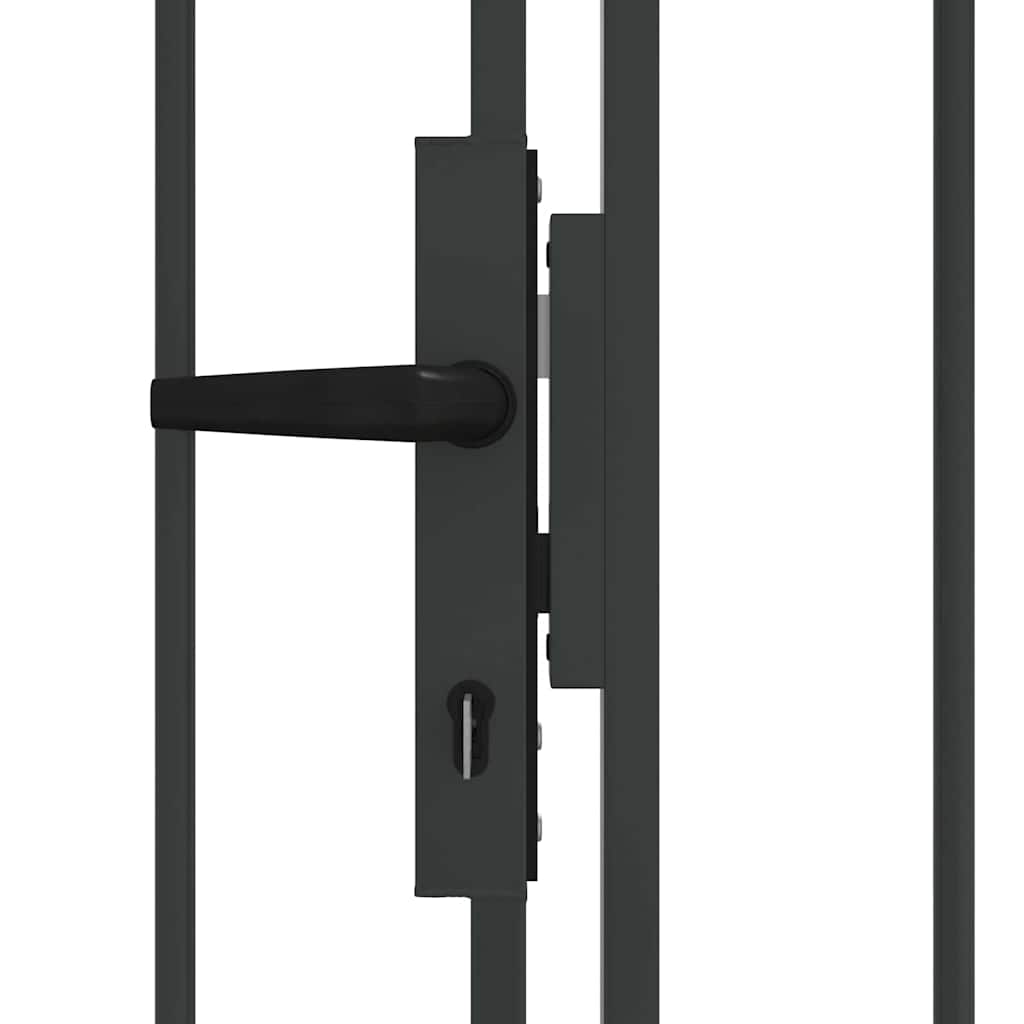 Fence gate with Lock Grey 300 x 150 cm Steel