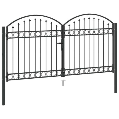 Fence gate with Lock Grey 300 x 150 cm Steel
