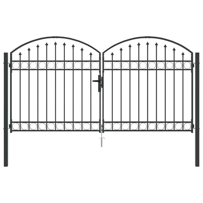 Fence gate with Lock Grey 300 x 150 cm Steel