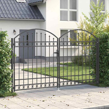 Fence gate with Lock Grey 300 x 175 cm Steel