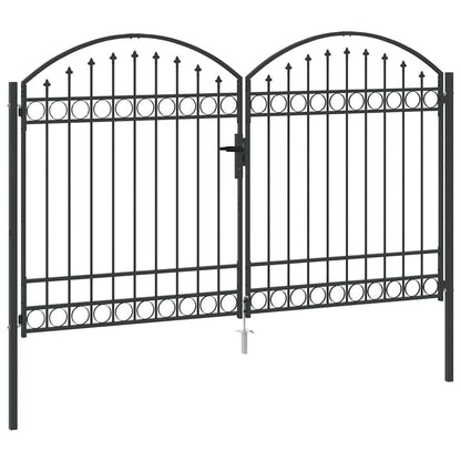 Fence gate with Lock Grey 300 x 175 cm Steel