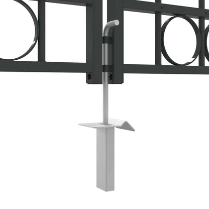 Fence gate with Lock Grey 400 x 125 cm Steel