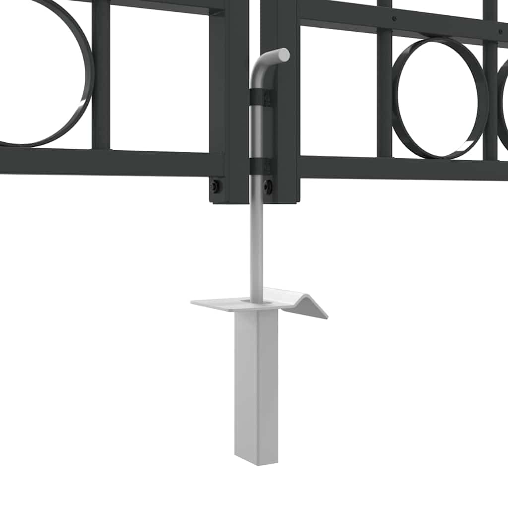 Fence gate with Lock Grey 400 x 175 cm Steel