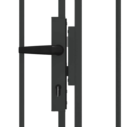 Fence gate with Lock Grey 400 x 200 cm Steel