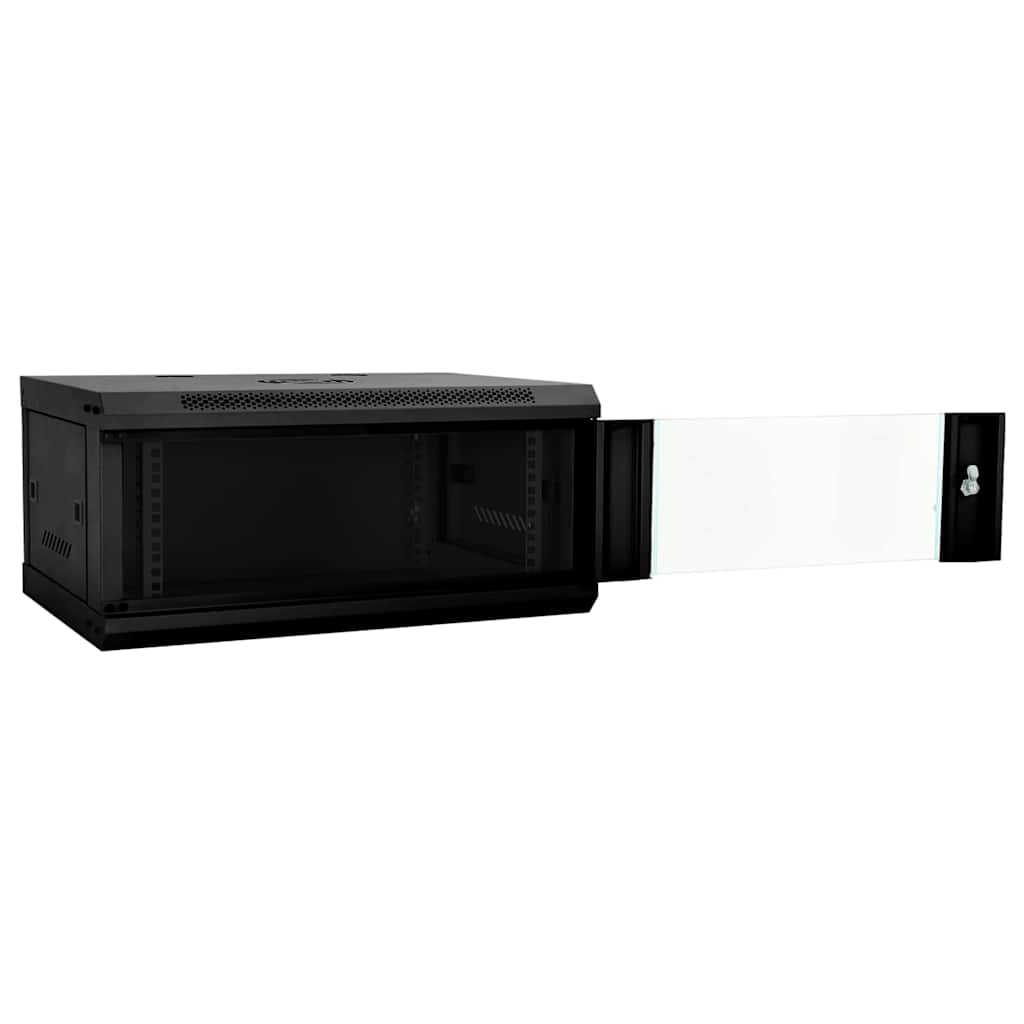 Network Cabinet with Storage Black 60 x 35 x 28 cm Steel