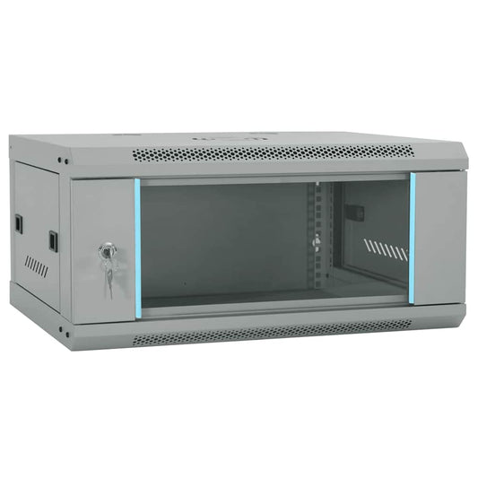 Network Cabinet with Storage Grey 60 x 35 x 28 cm Steel