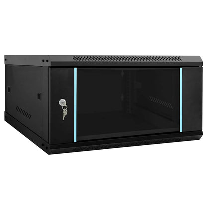 Network Cabinet with Storage Black 60 x 60 x 35 cm Steel