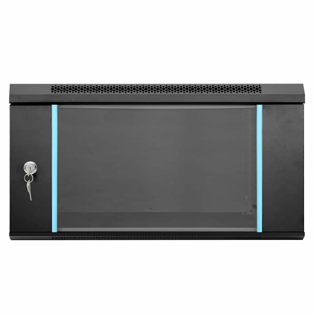 Network Cabinet with Storage Black 60 x 60 x 35 cm Steel