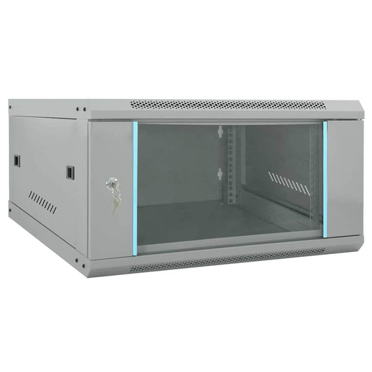 Network Cabinet with Storage Grey 60 x 60 x 35 cm Steel