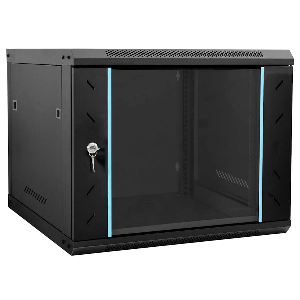 Network Cabinet with Storage Black 60 x 60 x 50 cm Steel