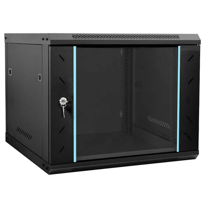 Network Cabinet with Storage Black 60 x 60 x 50 cm Steel