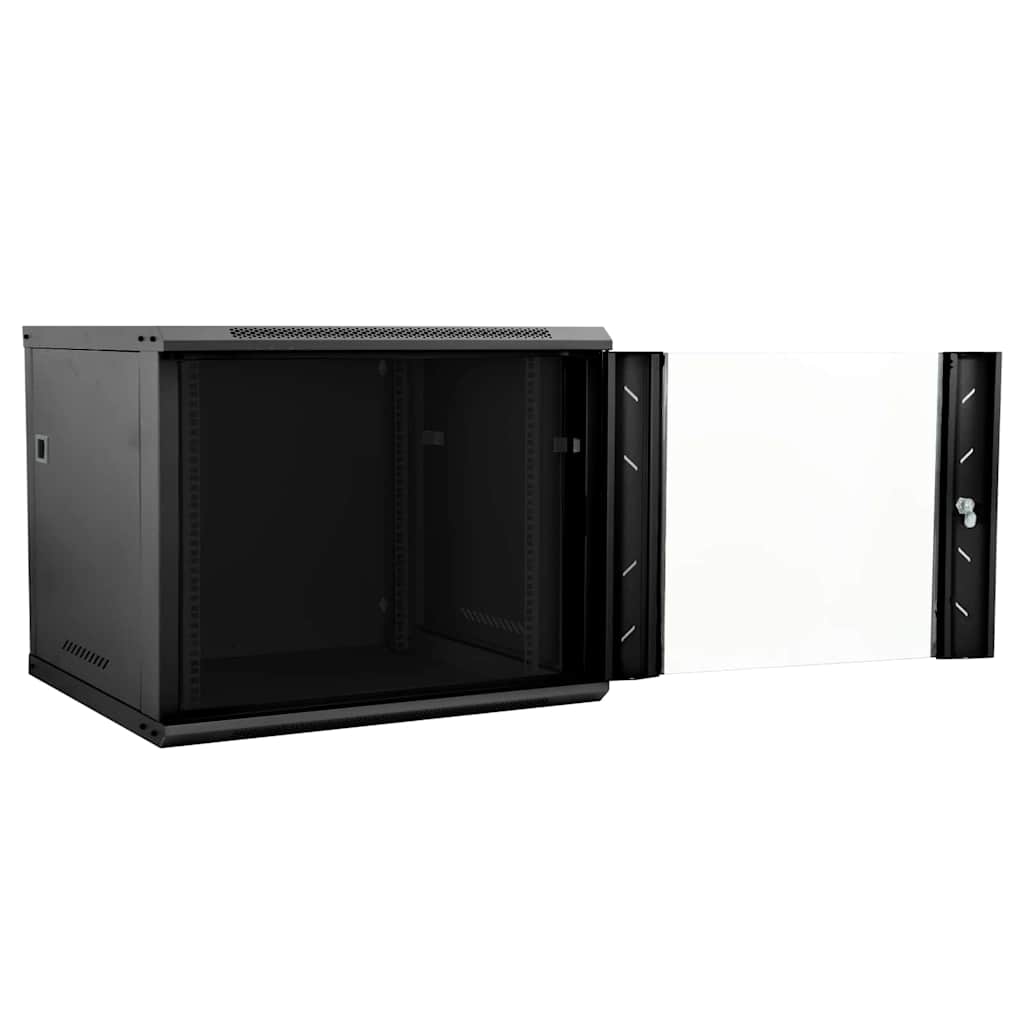 Network Cabinet with Storage Black 60 x 60 x 50 cm Steel