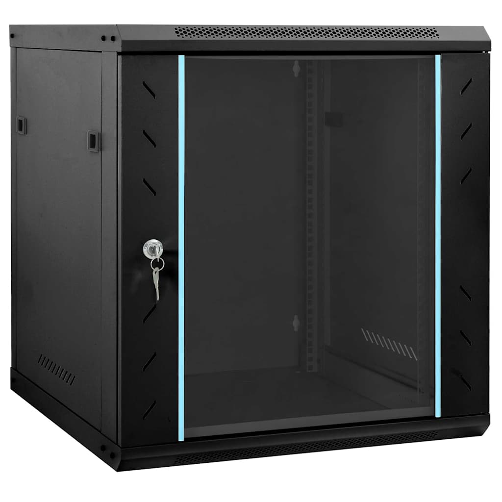 Network Cabinet with Storage Black 60 x 45 x 65 cm Steel