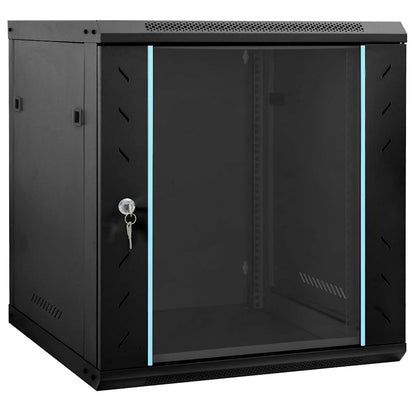 Network Cabinet with Storage Black 60 x 45 x 65 cm Steel