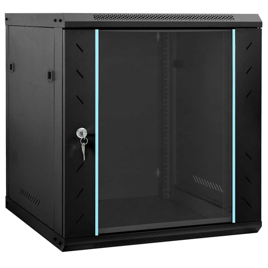 Network Cabinet with Storage Black 60 x 45 x 65 cm Steel