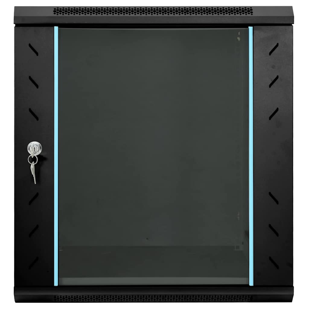 Network Cabinet with Storage Black 60 x 45 x 65 cm Steel