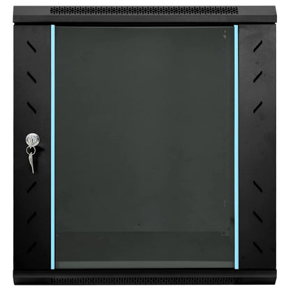 Network Cabinet with Storage Black 60 x 45 x 65 cm Steel