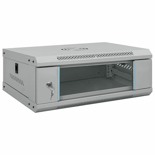 Network Cabinet with Storage Grey 53 x 35 x 21 cm Steel