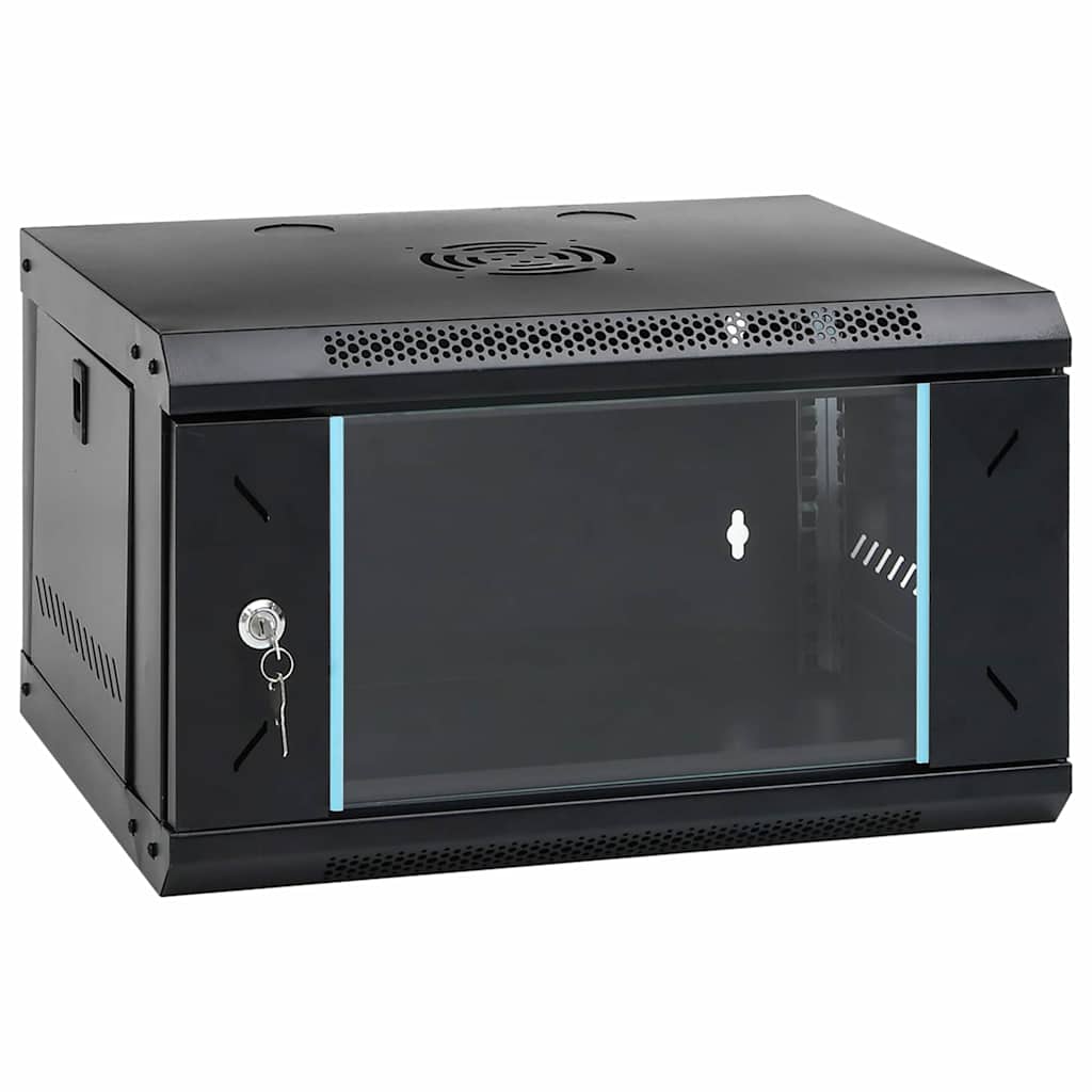 Network Cabinet with Storage Black 53 x 45 x 30 cm Steel