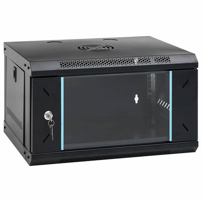 Network Cabinet with Storage Black 53 x 45 x 30 cm Steel