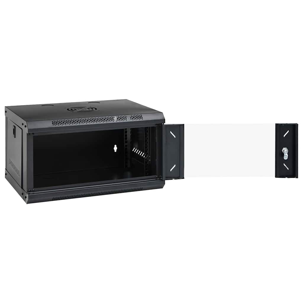 Network Cabinet with Storage Black 53 x 45 x 30 cm Steel