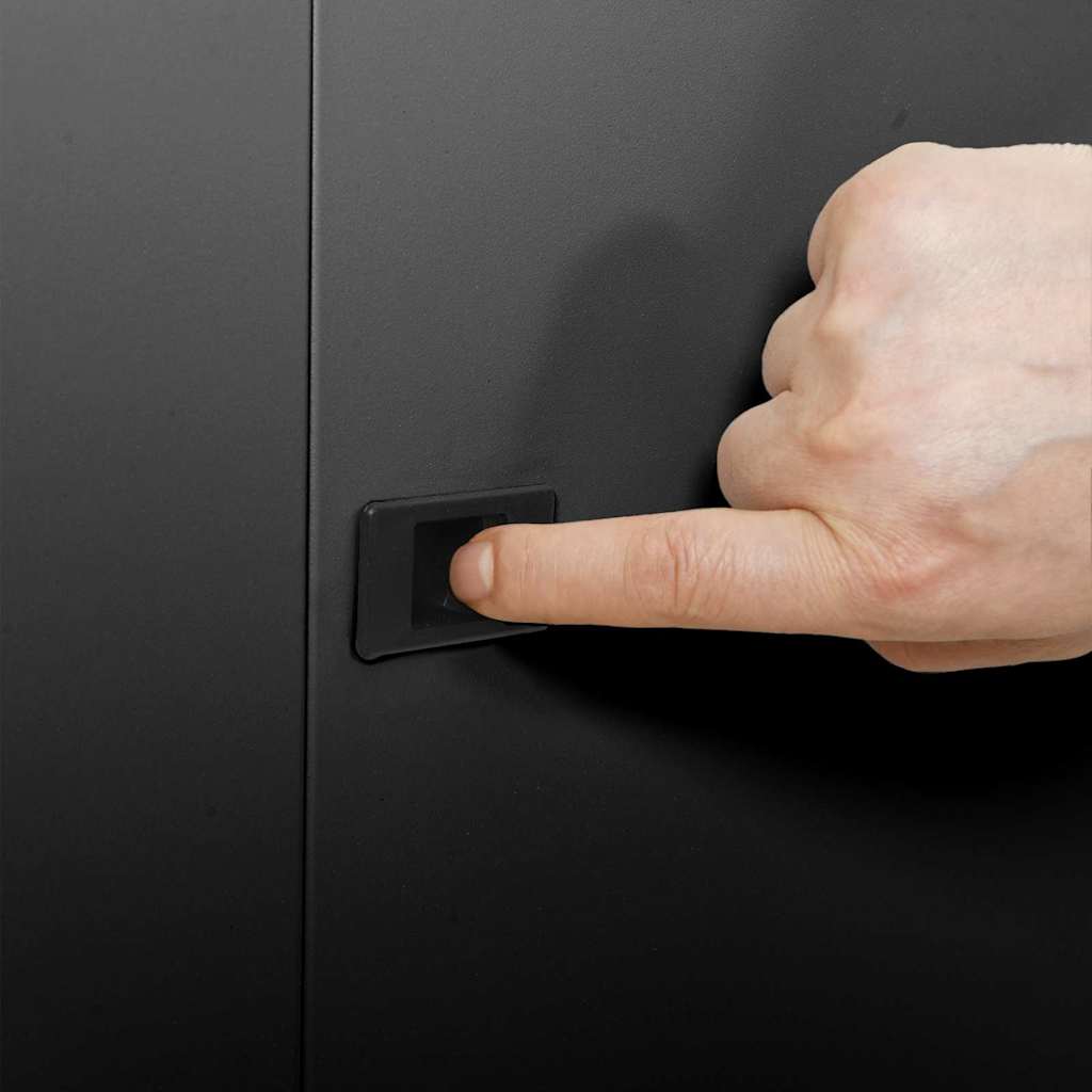 Network Cabinet with Storage Black 53 x 45 x 30 cm Steel