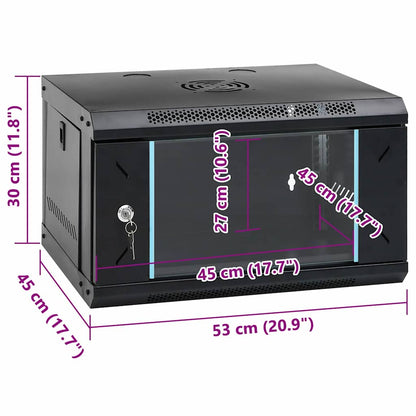 Network Cabinet with Storage Black 53 x 45 x 30 cm Steel
