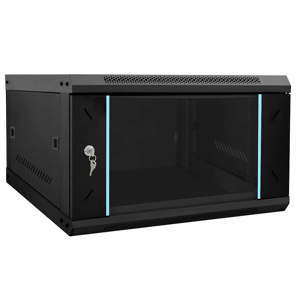Network Cabinet with Storage Black 53 x 60 x 30 cm Steel