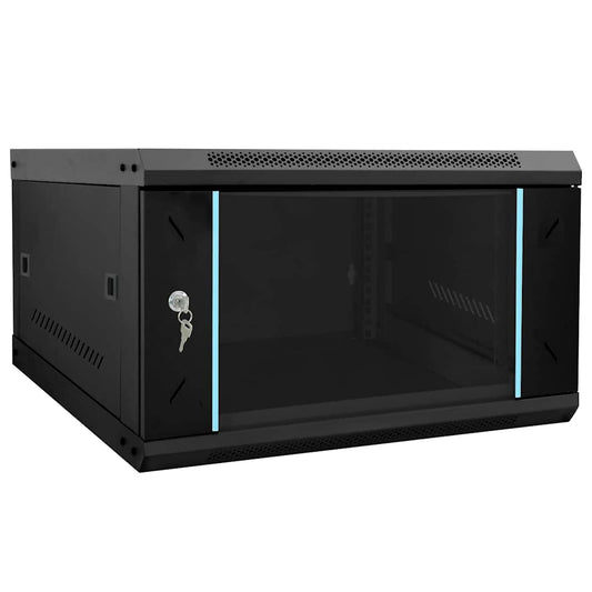 Network Cabinet with Storage Black 53 x 60 x 30 cm Steel