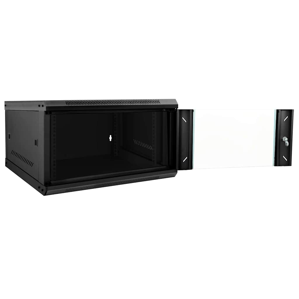 Network Cabinet with Storage Black 53 x 60 x 30 cm Steel