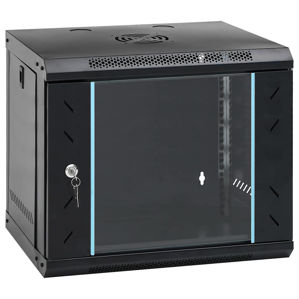 Network Cabinet with Storage Black 53 x 45 x 45 cm Steel
