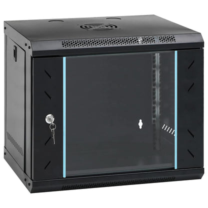 Network Cabinet with Storage Black 53 x 45 x 45 cm Steel